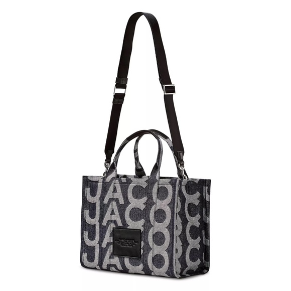 MARC JACOBS The Monogram Medium Denim Tote - Grey/Blue Wash - Picture 5 of 10